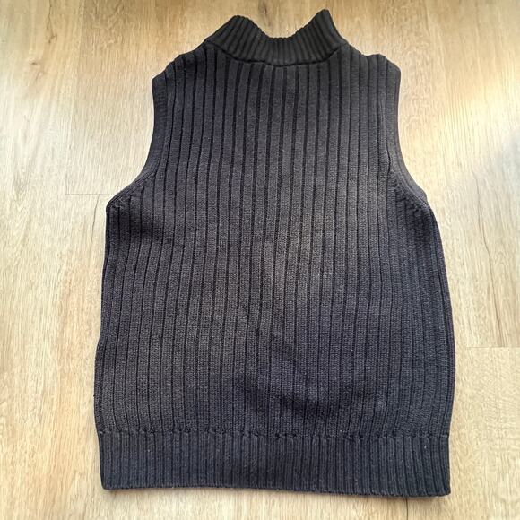 PENDLETON Women's Gray Cable Knit Vest Full Zip Cotton Size Medium - Picture 4 of 6